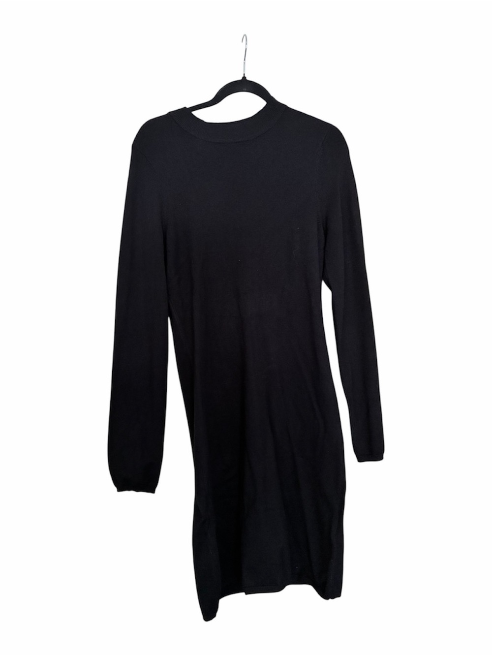 Guess Black Long Sleeve Knit Midi Dress with cutout back Sz X-Large